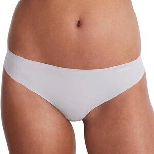 Calvin Klein Women's Invisibles Thong Panty Underwear, Gray, Medium